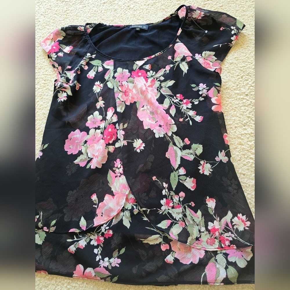 🌈 Tamara H. Layered Short Sleeve Floralcore Blouse